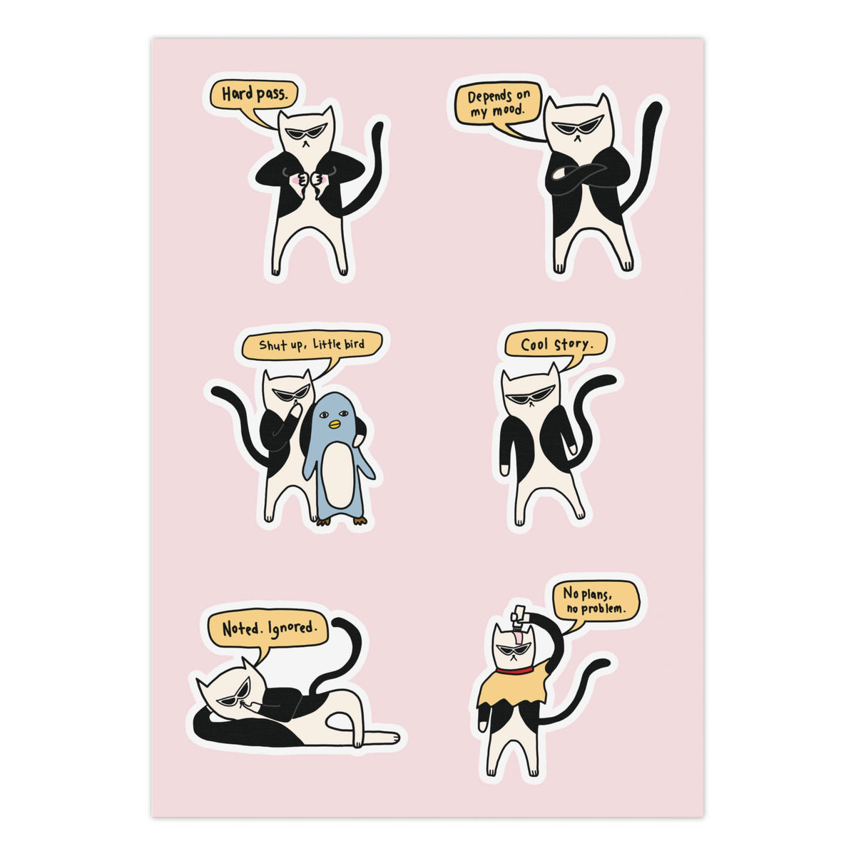 Sassy Cat Sticker Sheet
